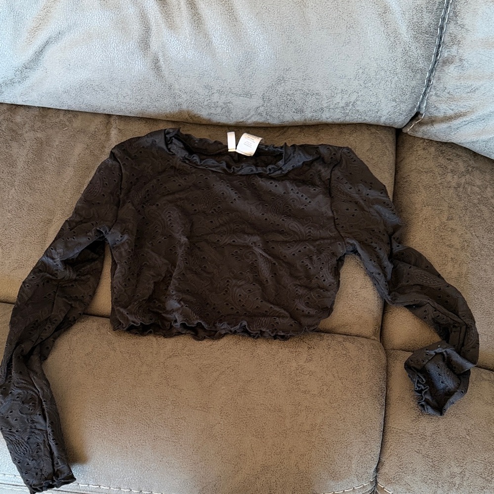 Celebrity Pink Black Textured Crop Top